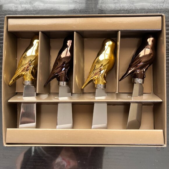 ** Set of Four NIB Bird Cheese Knives Perfect for Upcoming Holidays - Picture 2 of 5